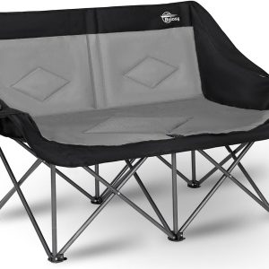 2 Person Camping Chair Camping Loveseat Oversized Double Folding Camping Chair Heavy Duty Two Person Camp Chair Love Seat Dou Chairs Sport Lawn Chair for Adults